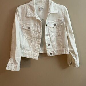 Chico’s Women's White Denim Jacket Size 1